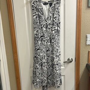 George Black and White Floral Midi Dress